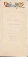 1931 Bp.IX. Mester utca, Noficzer Béla(ezelőtt Lindmayer Mihály) vendéglőjének étlapja, hátoldalon aláírásokkal