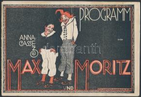 cca 1900-1910 Max Moritz programfüzet, címlapon Divéky grafikájával, belsejében sok reklámmal