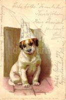 1898 (Vorläufer) Kutya, Theo Stroefer's Kunstverlag, Serie VII. No. 5507. litho, 1898 (Vorläufer) Dog, Theo Stroefer's Kunstverlag, Serie VII. No. 5507. litho