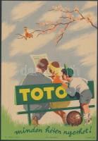 cca 1960 Bp., "TOTO - Minden héten nyerhet!" Offset-Nyomda, színes szórólap, 24x16 cm