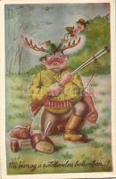 Mi mozog a zöldleveles bokorban? / Hunter, cuckolded man, humour s: Kaszás Jámbor (EK)