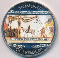 Libéria 2004. 10$ "Szabadság pillanatai - I. Vasa Gustav felszabadítja Svédországot 1523" multicolor T:PP ujjlenyomatos Liberia 2004. 10 Dollars "Moments of Freedom - Vasa Gustav I. liberates Sweden 1523" multicolor C:PP fingerprint