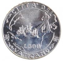 Vatikán 1992. 500L Ag "Amerika evangelizációja" dísztokban tanúsítvánnyal T:1
Vatican 1992...