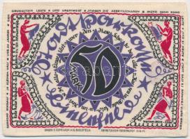 Németország / Weimari Köztársaság / Bielefeld 1922.04.02. 50M selyem, bélyegzéssel T:I Germany / Weimar Republic / Bielefeld 02.04.1922 50 Mark silk, with stamp C:UNC