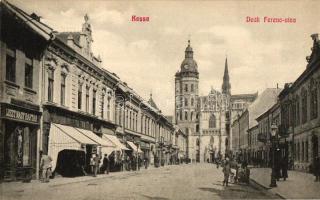 Kassa, Deák Ferenc utca, Liszt raktár / street, flour warehouse, cathedral