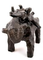 Kerényi Jenő (1908-1975): Európa elrablása. Festett terrakotta, jelzett, 19x27x16 cm