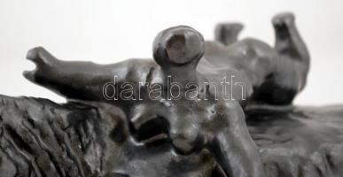 Kerényi Jenő (1908-1975): Európa elrablása. Festett terrakotta, jelzett, 19x27x16 cm