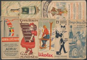 20 db különféle régi magyar számolócédula (divatáruházak, többféle Törley, Adria levélpapír, stb.), ...