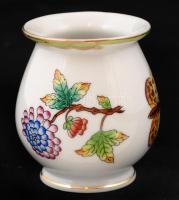 Herendi Viktória mintás mini váza, kézzel festett, jelzett, hibátlan, m:7 cm