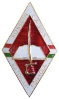 ~1970-1980. "Kossuth Lajos Katonai Főiskola" aranyozott, zománcozott fém jelvény kard motívummal (46x27mm) T:2