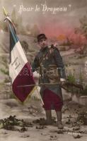 Pour le Drapeau / WWI French soldier, flag, propaganda