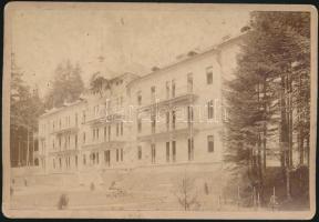 cca 1910 Bártfafürdő, Széchenyi Szálló, keményhátú fotó, 16x11 cm /
cca 1910 Bardejovské Kúpele, Slo...
