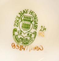 Zsolnay virág mintás váza, kézzel festett, jelzett, hibátlan, m:11,5 cm