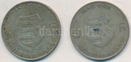 1947. 5Ft Ag "Kossuth" (2x) T:2-,3