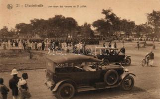Lubumbashi, Elisabethville; marching troop, automobiles (EK)