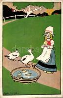 Dutch folkore, girl, Theo. Stroefer Serie 522. Nr. 1. (Rb)