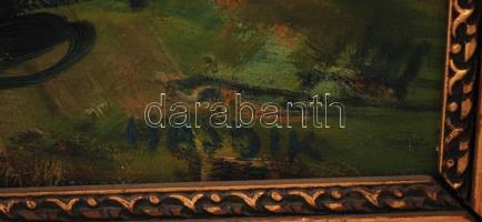 Hajdik Antal (1928-2010): Tihany, olaj, vászon, jelzett, díszes fa keretben, 39×59 cm