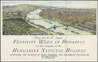 cca 1920-1930 Meghívó Szent István(államalapítás) ünnepére, angol nyelvű meghívó