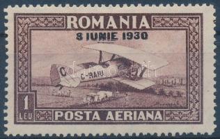 Airplane overprinted, NIE underlined in the overprint, Repülő 1L felülnyomva, a felülnyomásban a NIE aláhúzva