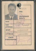 1977 Laky Károly vízilabda mesteredző részére kiállított fényképes igazolvány