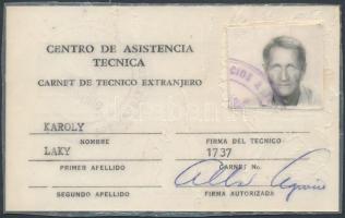 1977 Laky Károly vízilabda mesteredző részére kiállított fényképes igazolvány