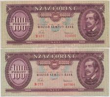 1957. 100Ft (2x) T:III szép papír