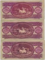 1949. 100Ft (3x) T:III,III- ázott papír