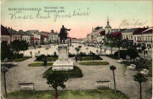 Marosvásárhely, Széchényi tér, Porjes S. Sándor kiadása / square, statue (EK)