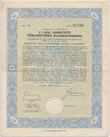 Budapest 1941. "4%-kal kamatozó állami nyereménykölcsön - államadóssági kötvény" 50P-ről s...