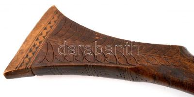 XIX. század eleje: Elöltöltős, spanyolkovás, jelzett puska. Díszített csővel és faragott tussal. Cső...