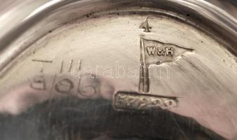 cca 1890 Walker & Hall kávés kiöntő, fa fogókkal, több helyen jelzett, m:25 cm, bruttó:657 g /Vi...