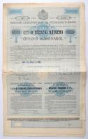 Budapest 1911. "A Magyar Leszámítoló- és Pénzváltó Bank" 4 1/2%-os községi kötvény 5.000K-ról magyar, német, francia nyelven szelvényekkel T:III-