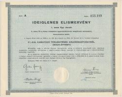 Budapest 1946. "Ideiglenes elismervény" 3%-kal kamatozó törlesztéses kölcsönykötvényről (b...