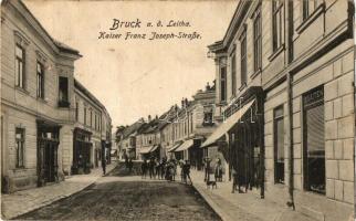 Lajtabruck, Bruck an der Leitha;Kaiser Franz Joseph Strasse / street, shops (Rb)