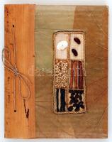 Szép állapotú termésekkel díszített használatlan telefonregiszter, 22x17 cm