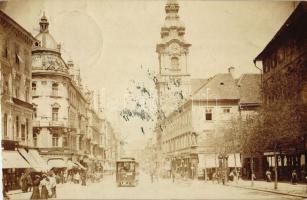 1917 Graz, street, shops, church, tram, photo (EK)