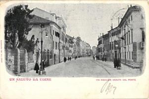 Udine, Via Aquileia veduta dal Ponte / street (EB)