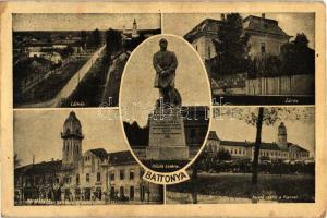 Battonya, községháza, zárda, Korona szálló, piac (fl)