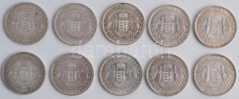 1937-1939. 2P Ag "Madonna" (10x) T:1-,2