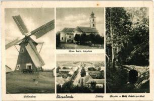 Bácsalmás, szélmalom, Gróf Teleki park, Római katolikus templom (fa)