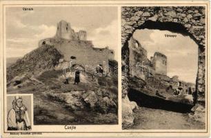 Csejte, várrom, várkapu, Báthory Erzsébet; kiadja Horovitz Adolf / castle ruins and gate, Báthory (EK)