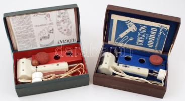 Retro masszírozógép 2 db, eredeti dobozukban, h:19 cm (2×)