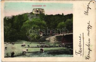 Csicsvaalja, vár, híd; kiadja Groszmann Ignácz / castle, bridge (EK)