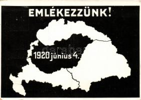 Emlékezünk 1920. június 4. kiadja a Magyar Nemzeti Szövetség / map, irredenta