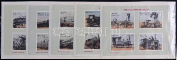 1971 125 éves a Magyar Vasút 5 klf levélzáró blokk
