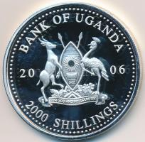 Uganda 2006. 2000Sh Ag "A labdarúgás halhatatlanjainak csarnoka - Hollandia 1990-es évek/Ruud Gullit" (24,81g) T:PP enyhe felületi karc  Uganda 2006. 2000 Shillings Ag "Hall of Fame of football - Netherlands 1990s/Ruud Gullit" (24,81g) C:PP slightly scratched