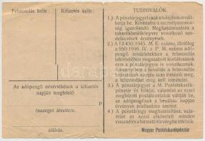 1946. 10.000AP nem kamatozó Pénztárjegy "Másra Át Nem Ruházható" T:III,III-