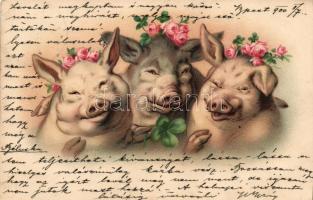 Pigs, humour; litho (EK)
