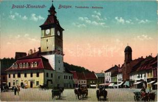 Brassó, Kronstadt, Tanácsház, üzletek / Rathaus / town hall