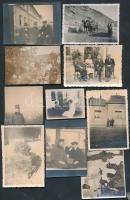 cca 1915-1940 10 db vegyes, mozgalmas fotó: katona, pap, lovas fogat